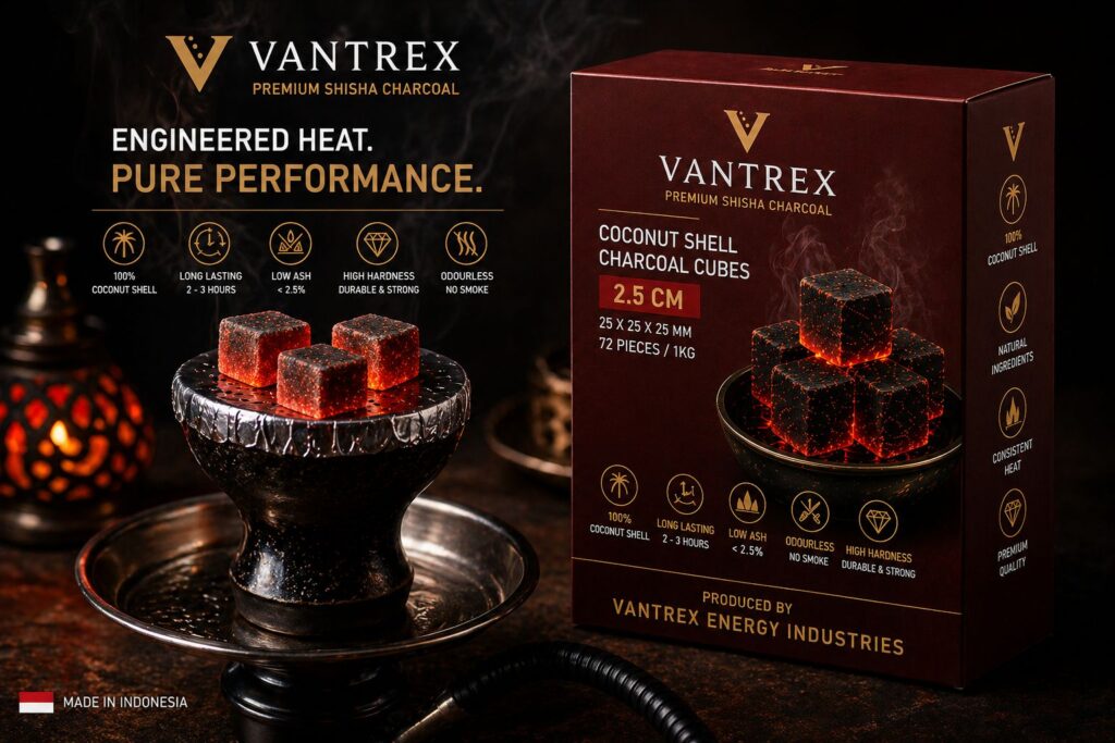 Vantrex Shisha Charcoal Cubes High Heat Low Ash High Density
